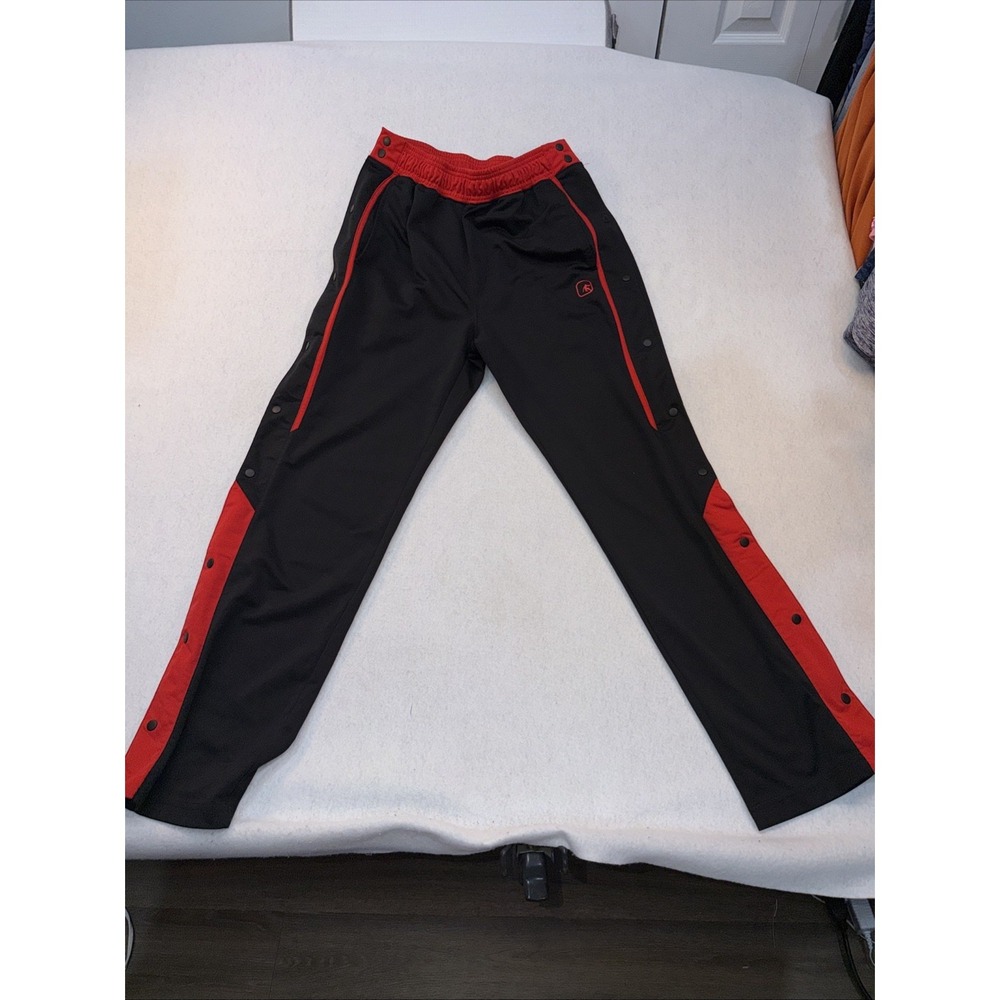 Vintage AND1 Tear Away Pants Adult Small Black Red Basketball Tearaway Men 90s